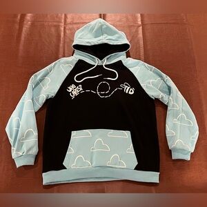 D'Angelo Wallace Who Cares Hoodie Sweatshirt Bee Clouds - Size Large